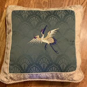 Pillow Victorian Elegance Bird Shell Rope Trim USA Purple Blue 16 X 16 #E3-5
